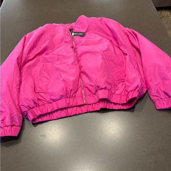 NWT New Look Bright Pink Lightweight Butterfly Sleeve Jacket Sz: L - Picture 1 of 13